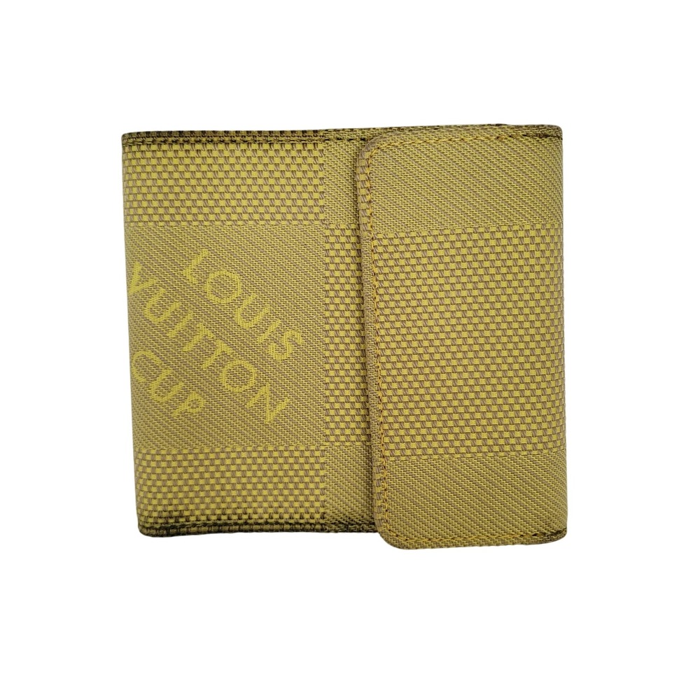 Louis Vuitton Cup Yellow Damier Geant Canvas Bifold Wallet Made in France